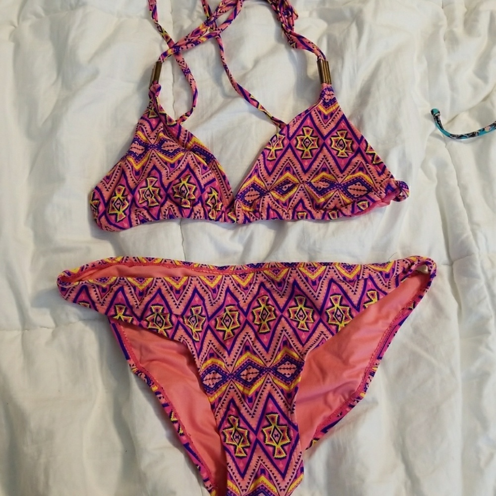 Forever 21 Coral Tribal print bikini